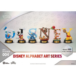 Disney Mini Diorama Stage sochas 6-pack 100 Years of Wonder-Disney Alphabet Art 10 cm